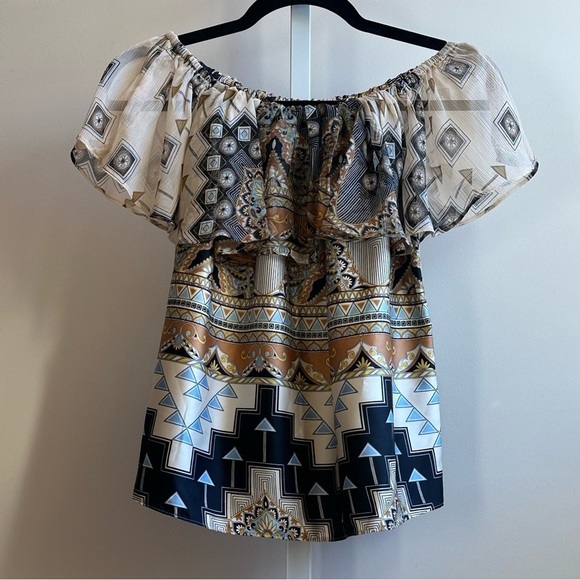 NWT MISA Graziela Top Sz Small Alhambra Mosaic Off Shoulder - Picture 4 of 7